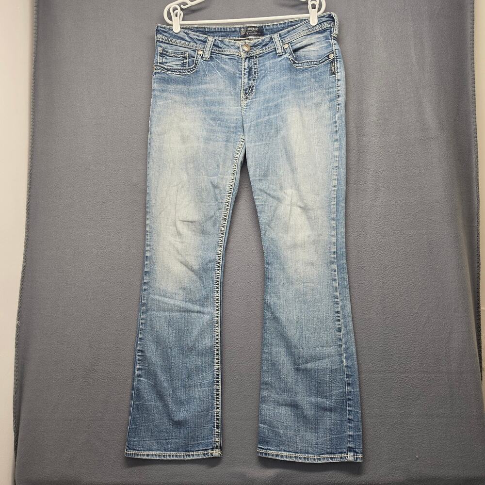 Silver Jeans Co Womens Jeans Size 16 L33 AIKO BOOTCUT Light Wash Denim Western
